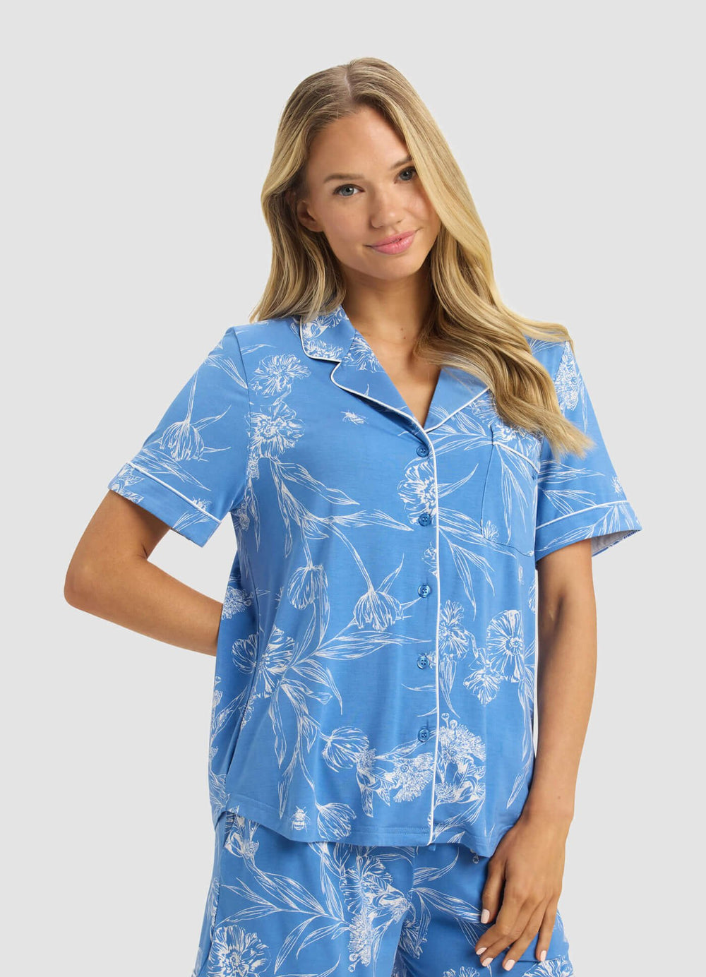 Women's Bamboo Stretch-Knit Short Sleeve & Pant Pajama Set - Quahog Bay Bedding
