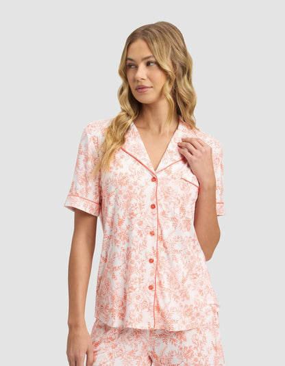 Women's Bamboo Stretch-Knit Short Sleeve & Pant Pajama Set - Quahog Bay Bedding