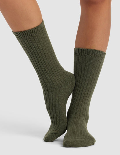 Women's Plush Lounge Calf Sock 3-Pack - Quahog Bay Bedding