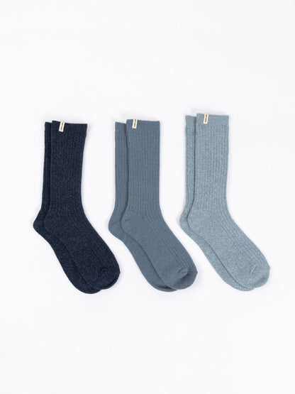 Women's Plush Lounge Calf Sock 3-Pack - Quahog Bay Bedding