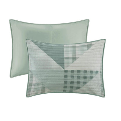 Woolrich Olsen Oversized Coastal Quilt Set - 3PC | 100% Cotton | Green - Quahog Bay Bedding