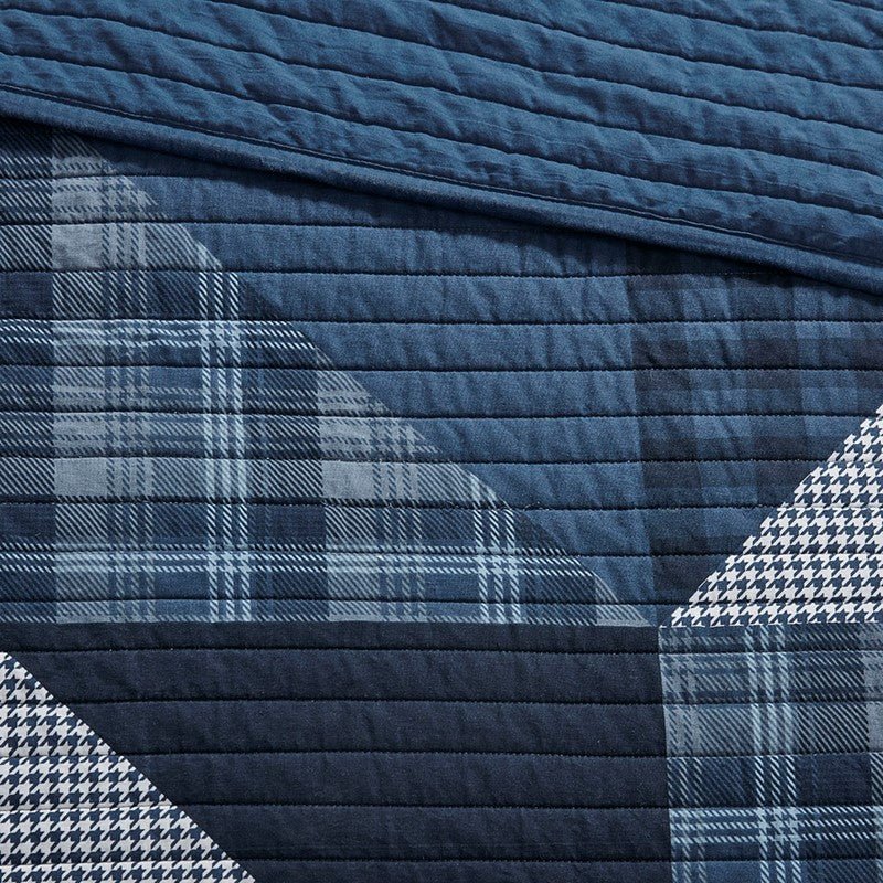 Woolrich Olsen Oversized Nautical Quilt Set - 3PC | 100% Cotton | Blue - Quahog Bay Bedding