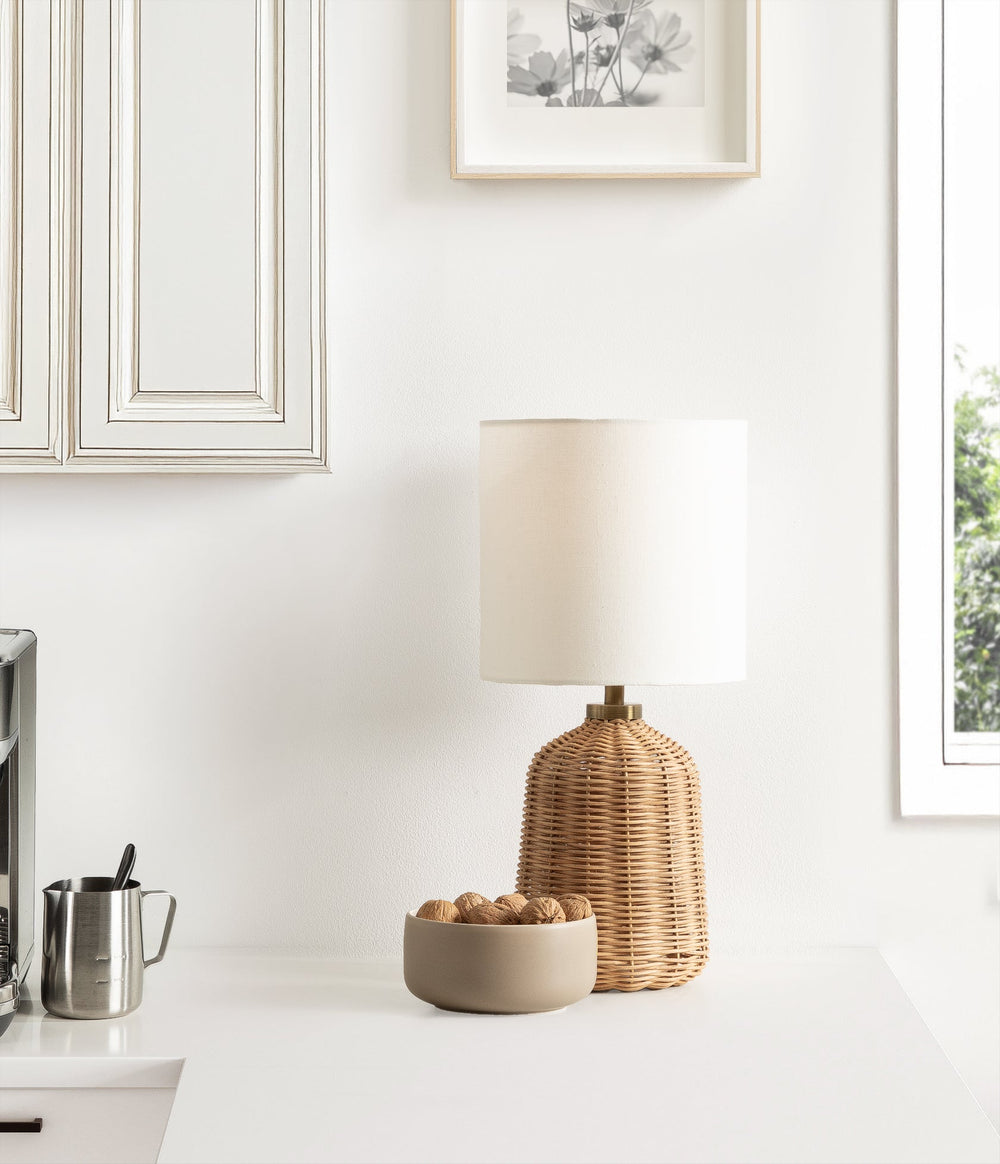Wylla Rattan Table Lamp | Coastal Lamps & Lighting - Quahog Bay Bedding