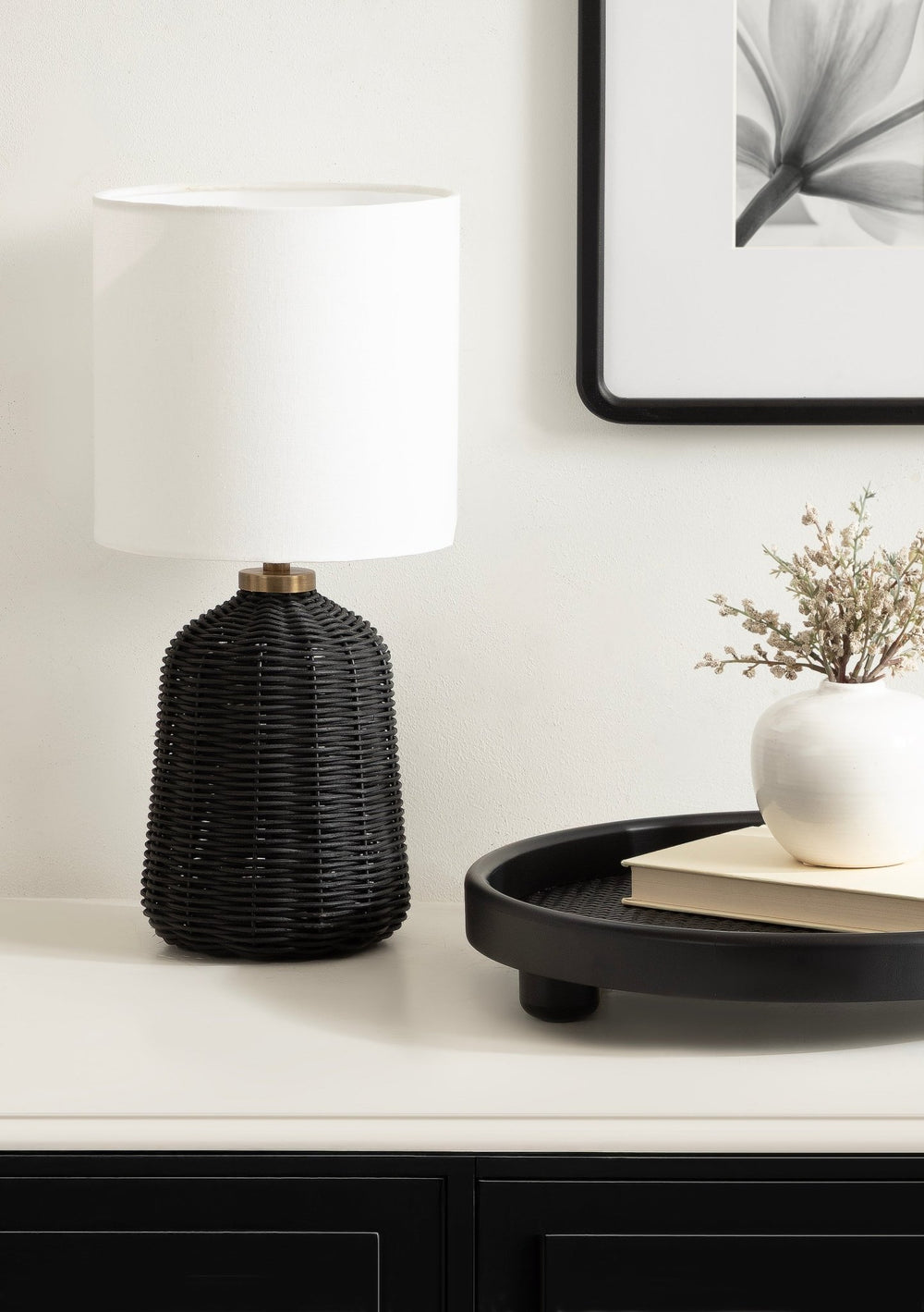 Wylla Rattan Table Lamp | Coastal Lamps & Lighting - Quahog Bay Bedding