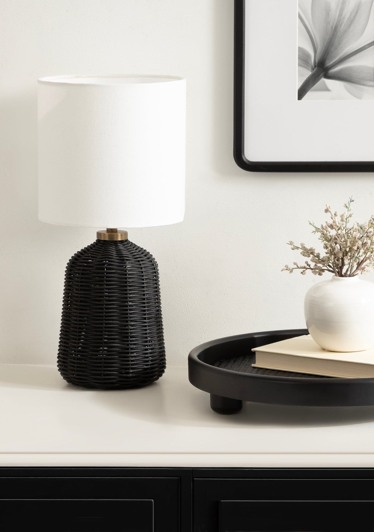 Wylla Rattan Table Lamp | Coastal Lamps & Lighting - Quahog Bay Bedding