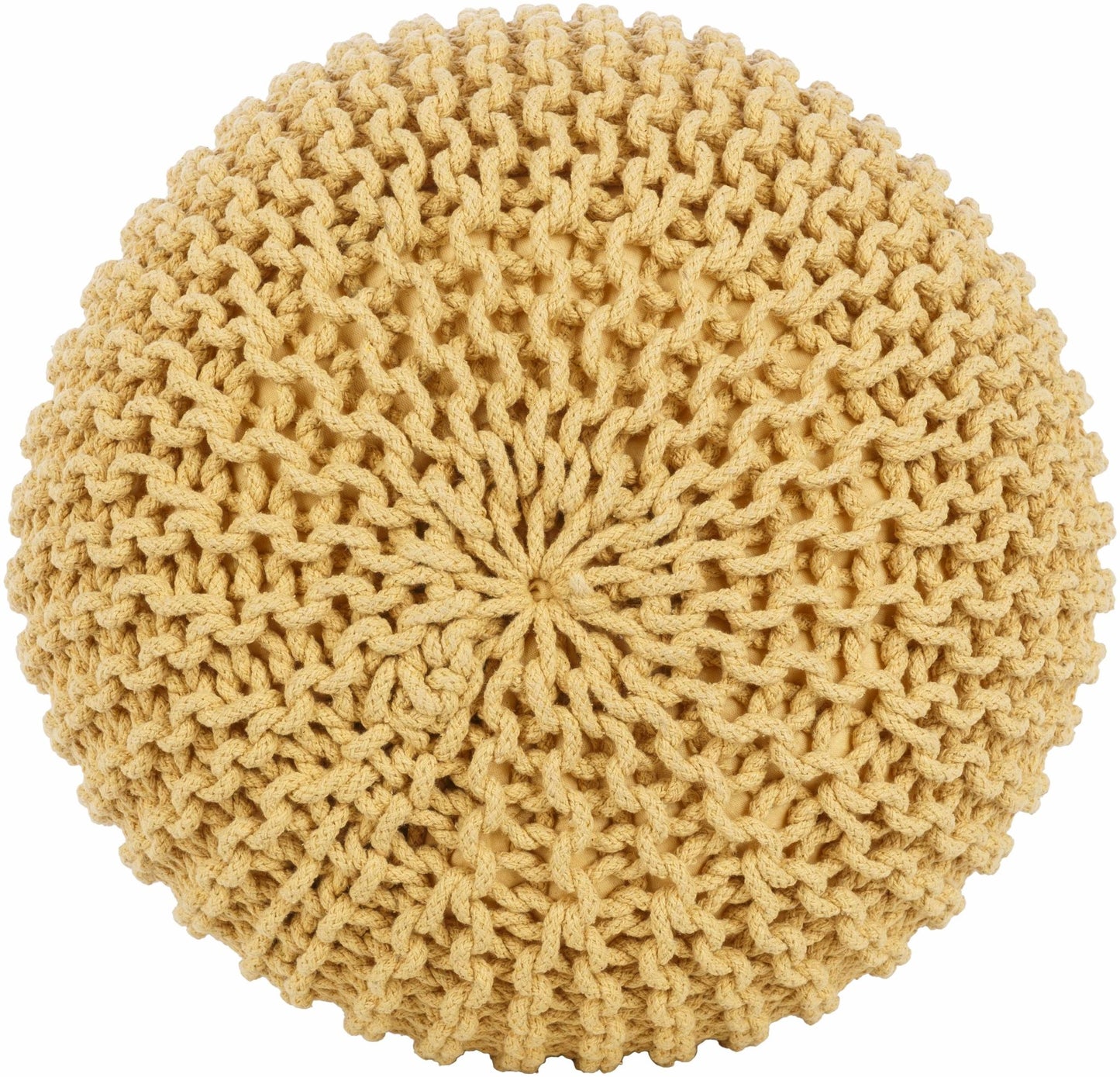 Yablanitsa Orange Knitted Pouf - Quahog Bay Bedding