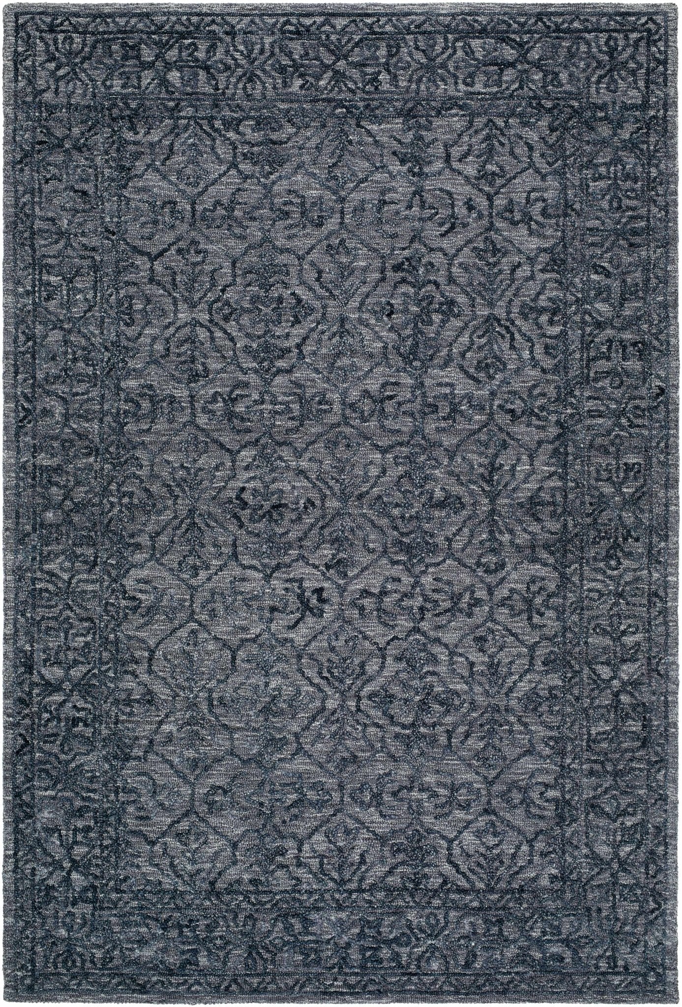Yadid Black Wool Area Rug - Quahog Bay Bedding