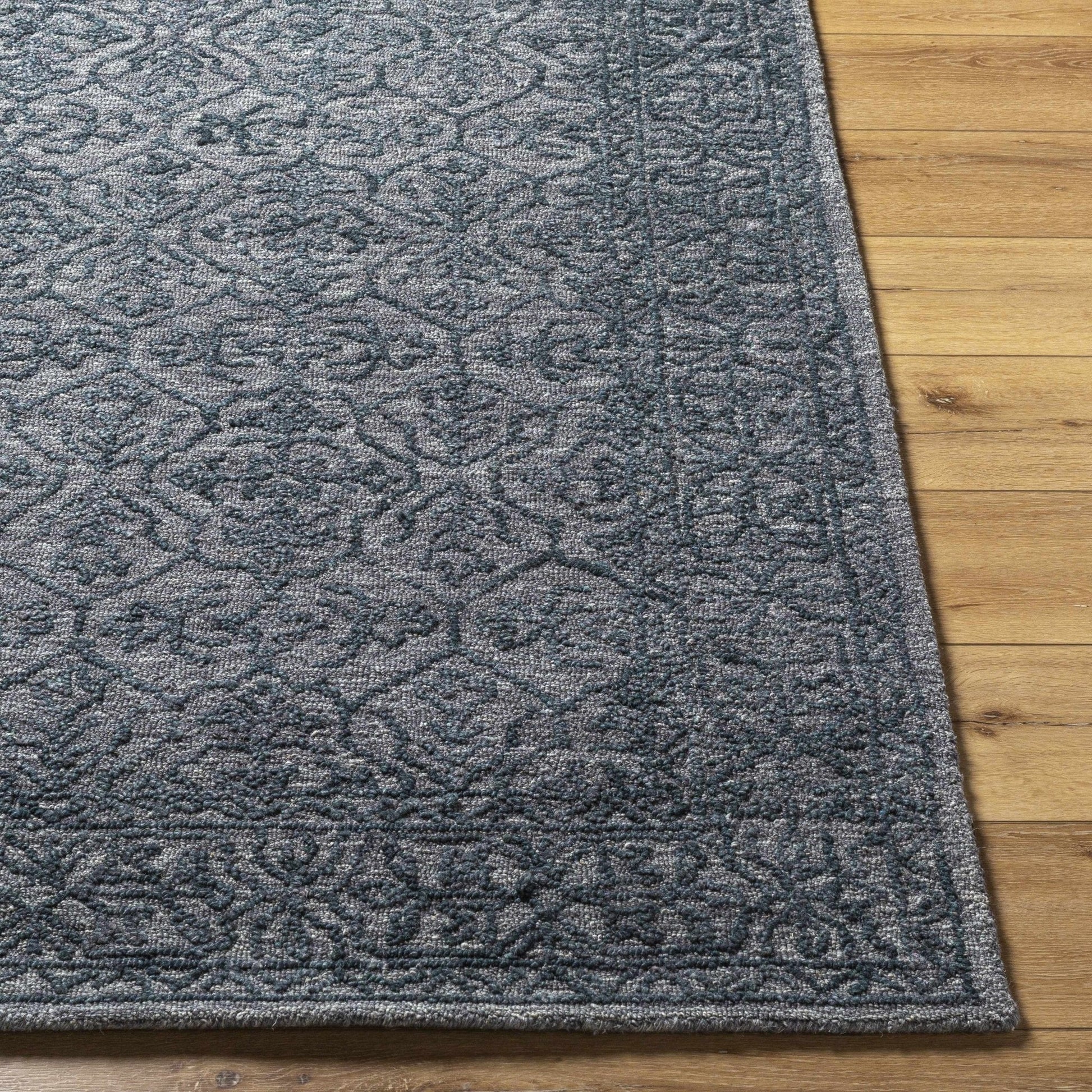 Yadid Black Wool Area Rug - Quahog Bay Bedding