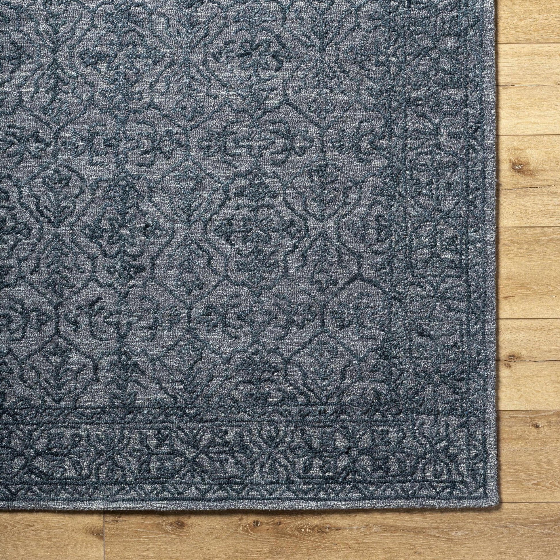 Yadid Black Wool Area Rug - Quahog Bay Bedding