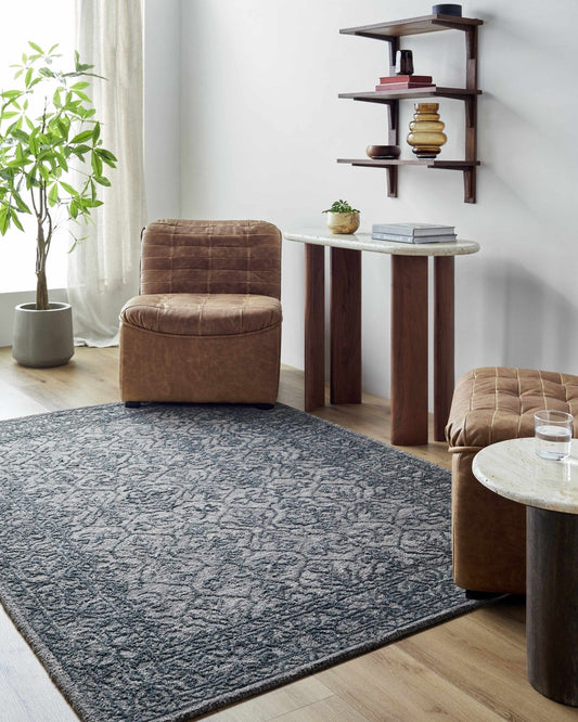 Yadid Black Wool Area Rug - Quahog Bay Bedding