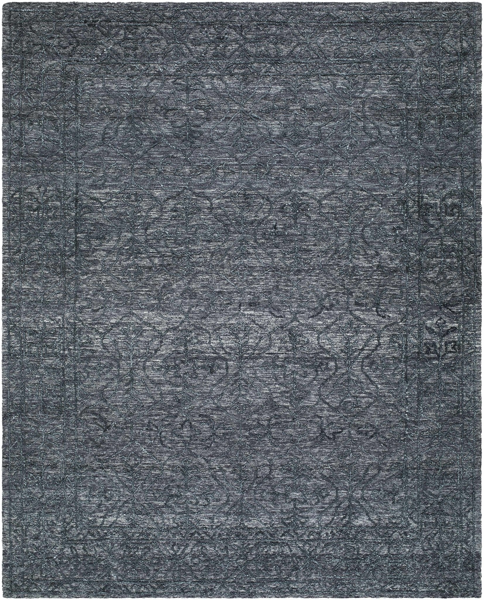 Yadid Black Wool Area Rug - Quahog Bay Bedding