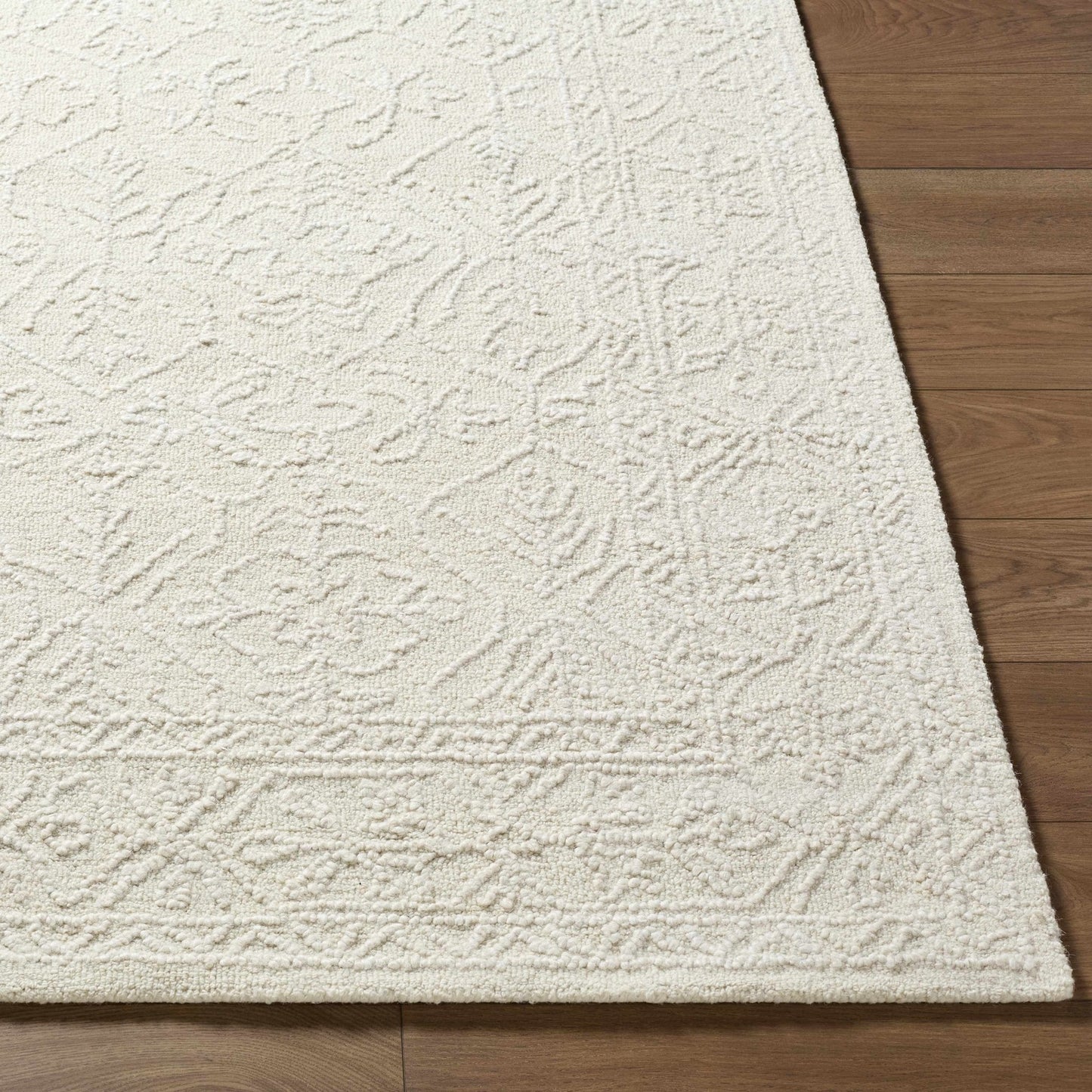 Yadid Cream Wool Area Rug - Quahog Bay Bedding