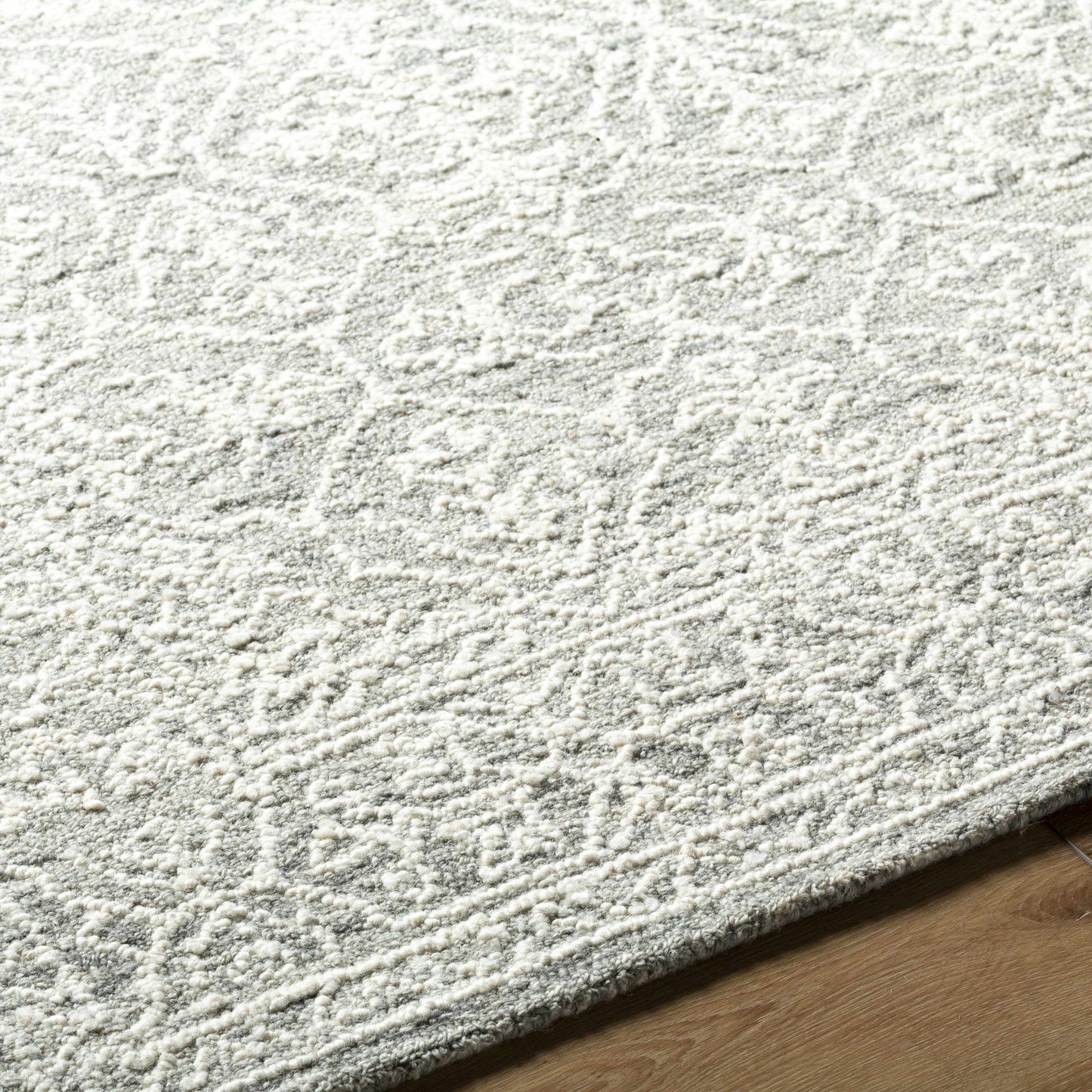 Yadid Gray Wool Area Rug - Quahog Bay Bedding