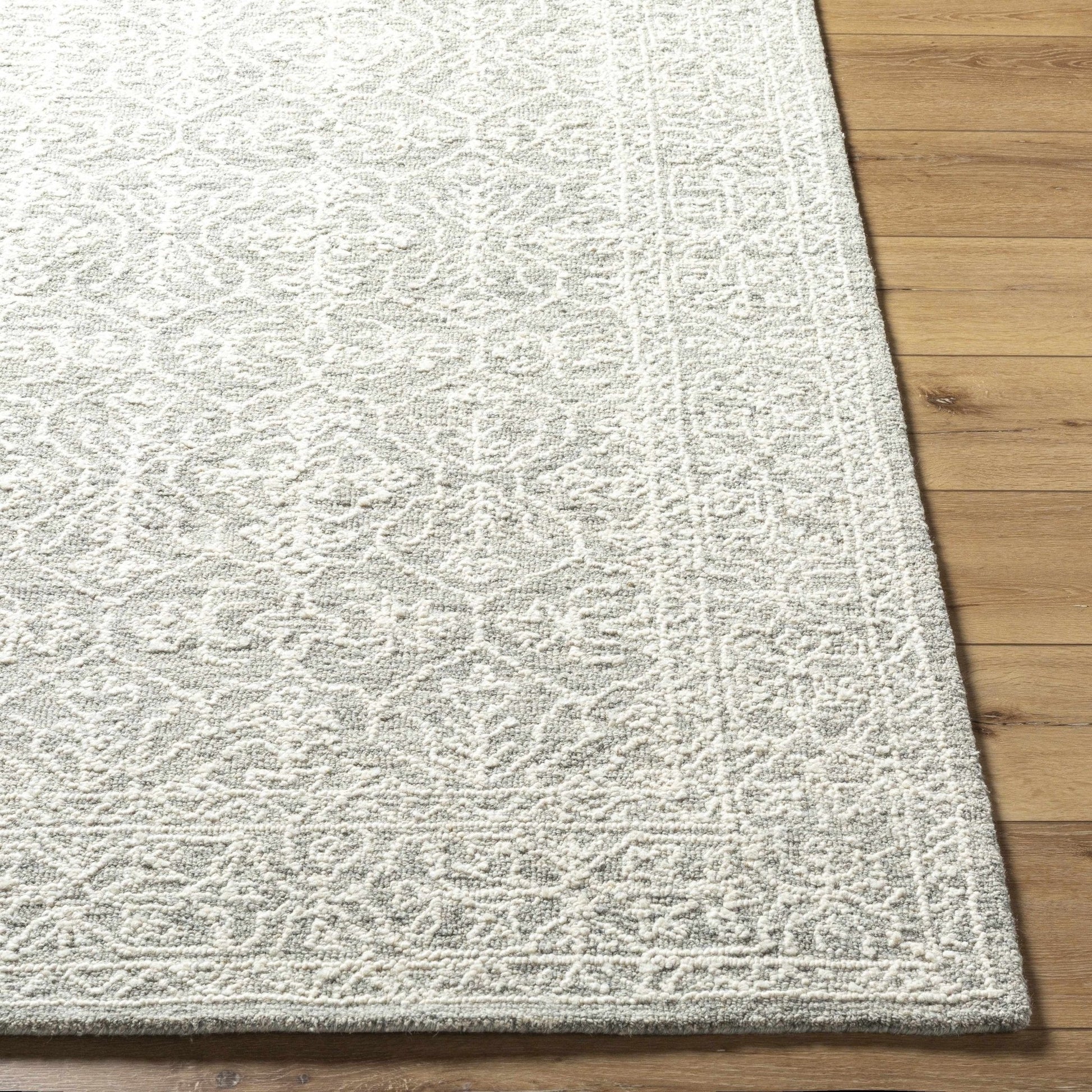 Yadid Gray Wool Area Rug - Quahog Bay Bedding