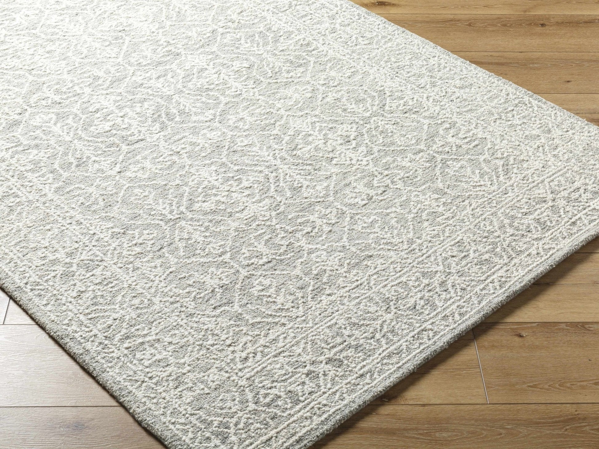Yadid Gray Wool Area Rug - Quahog Bay Bedding