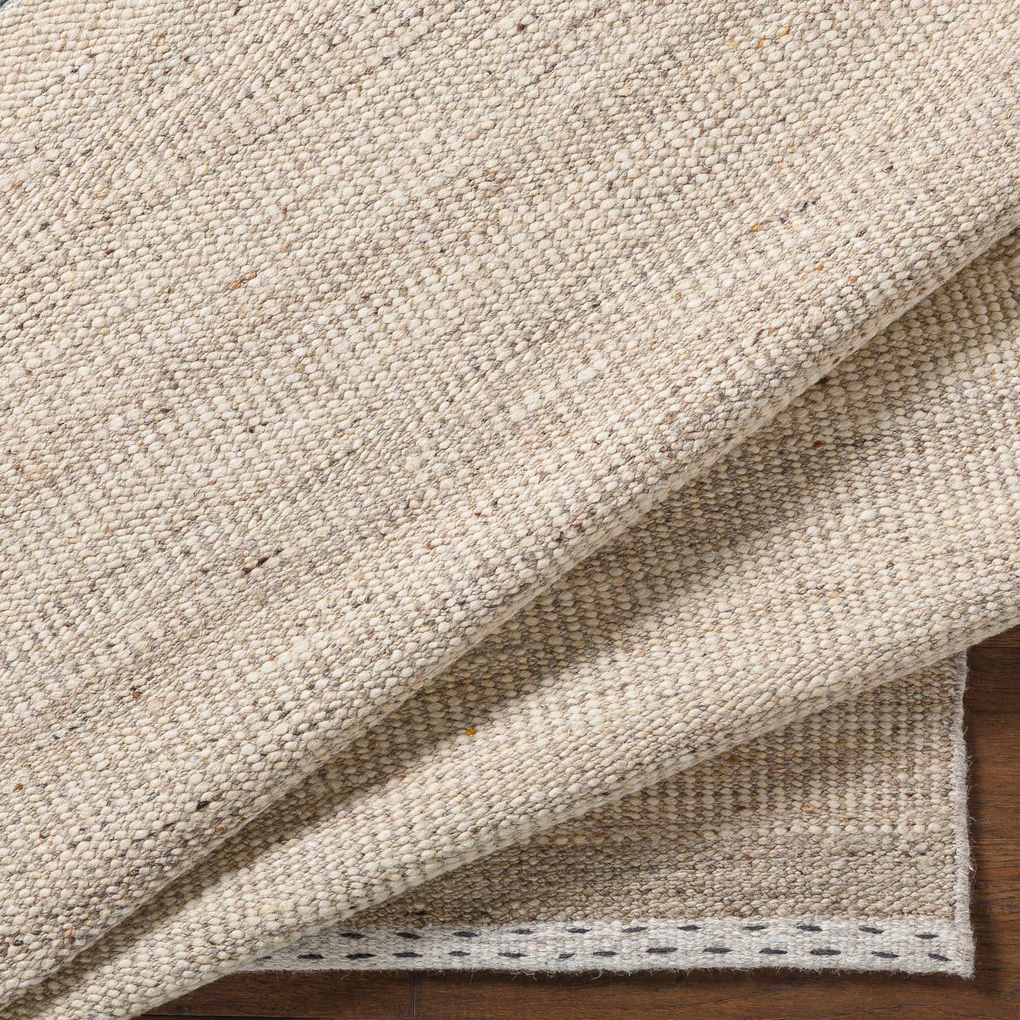 Yaniklar Beige Flat Woven Wool Rug