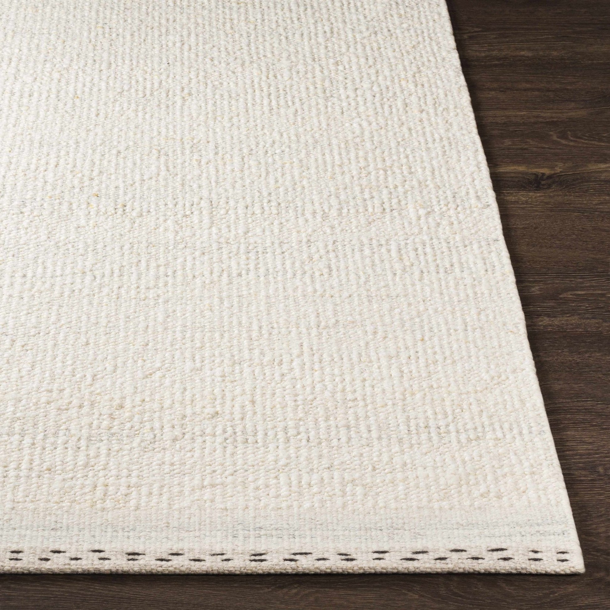 Yaniklar Cream Flat Woven Wool Rug - Quahog Bay Bedding