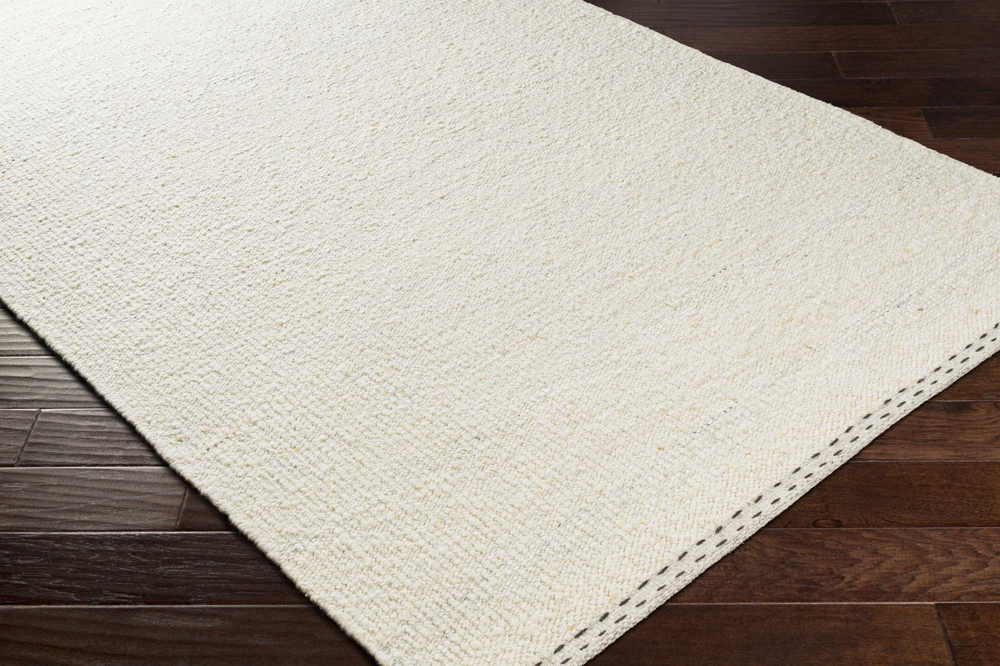 Yaniklar Cream Flat Woven Wool Rug - Quahog Bay Bedding