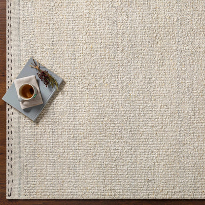 Yaniklar Cream Flat Woven Wool Rug - Quahog Bay Bedding