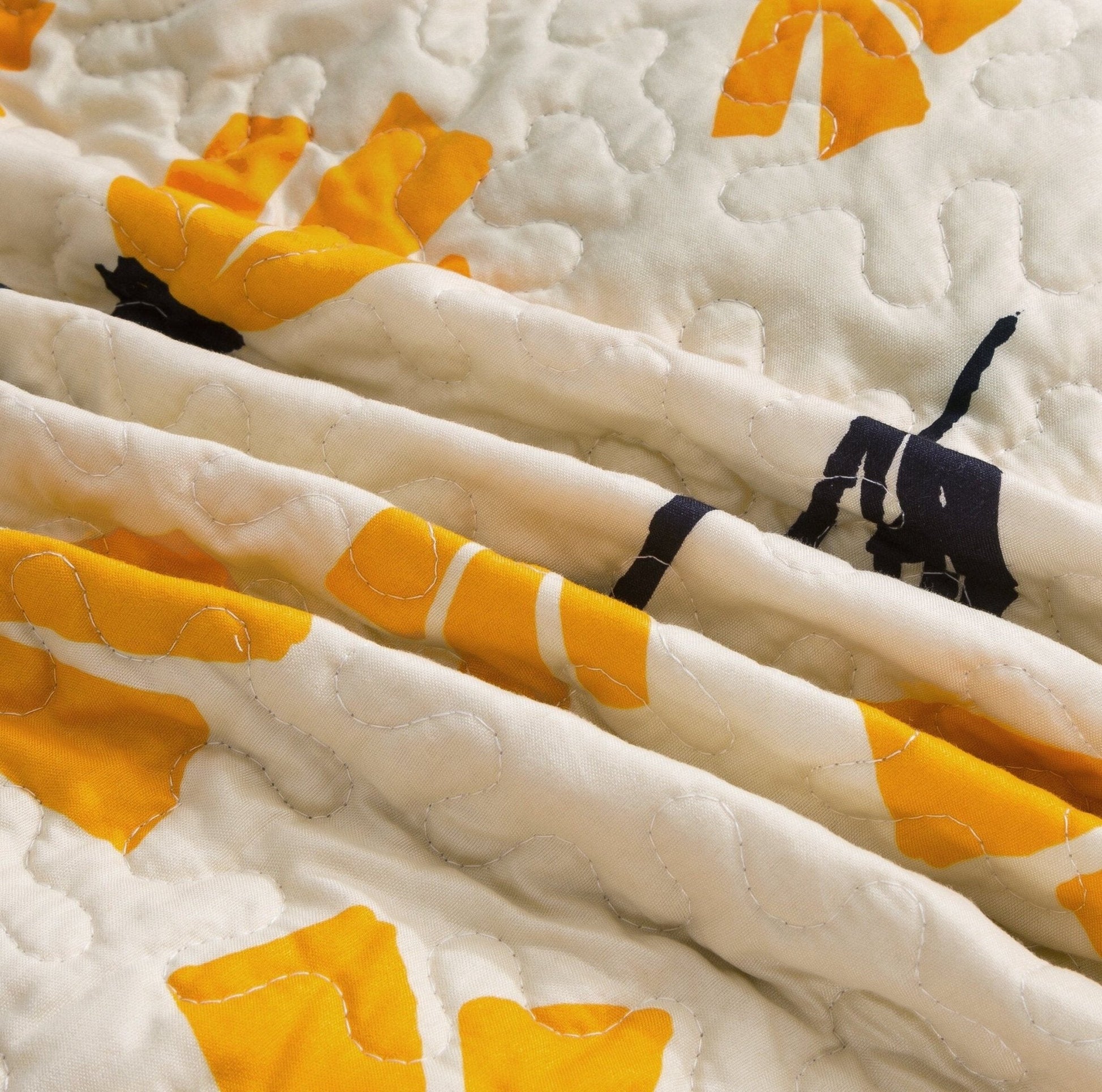 Yellow Floral Scalloped Bedspread Set - Scalloped Edge Bedding - Quahog Bay Bedding