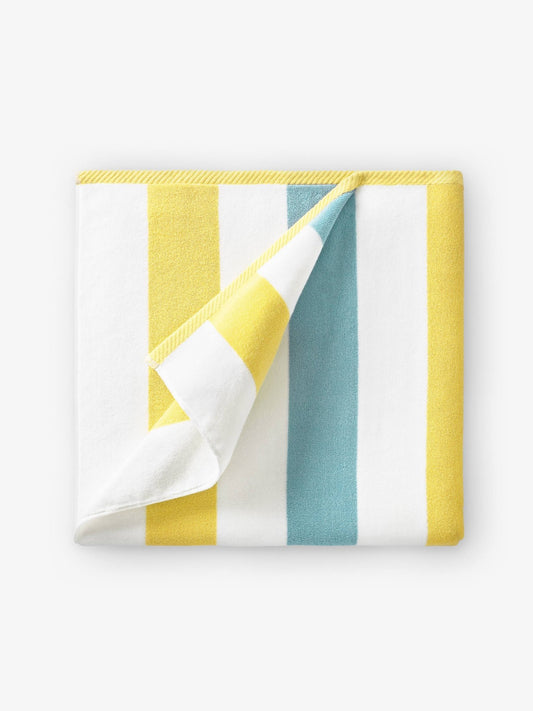 Yellow Sea Glass Cabana Beach Towel - Quahog Bay Bedding