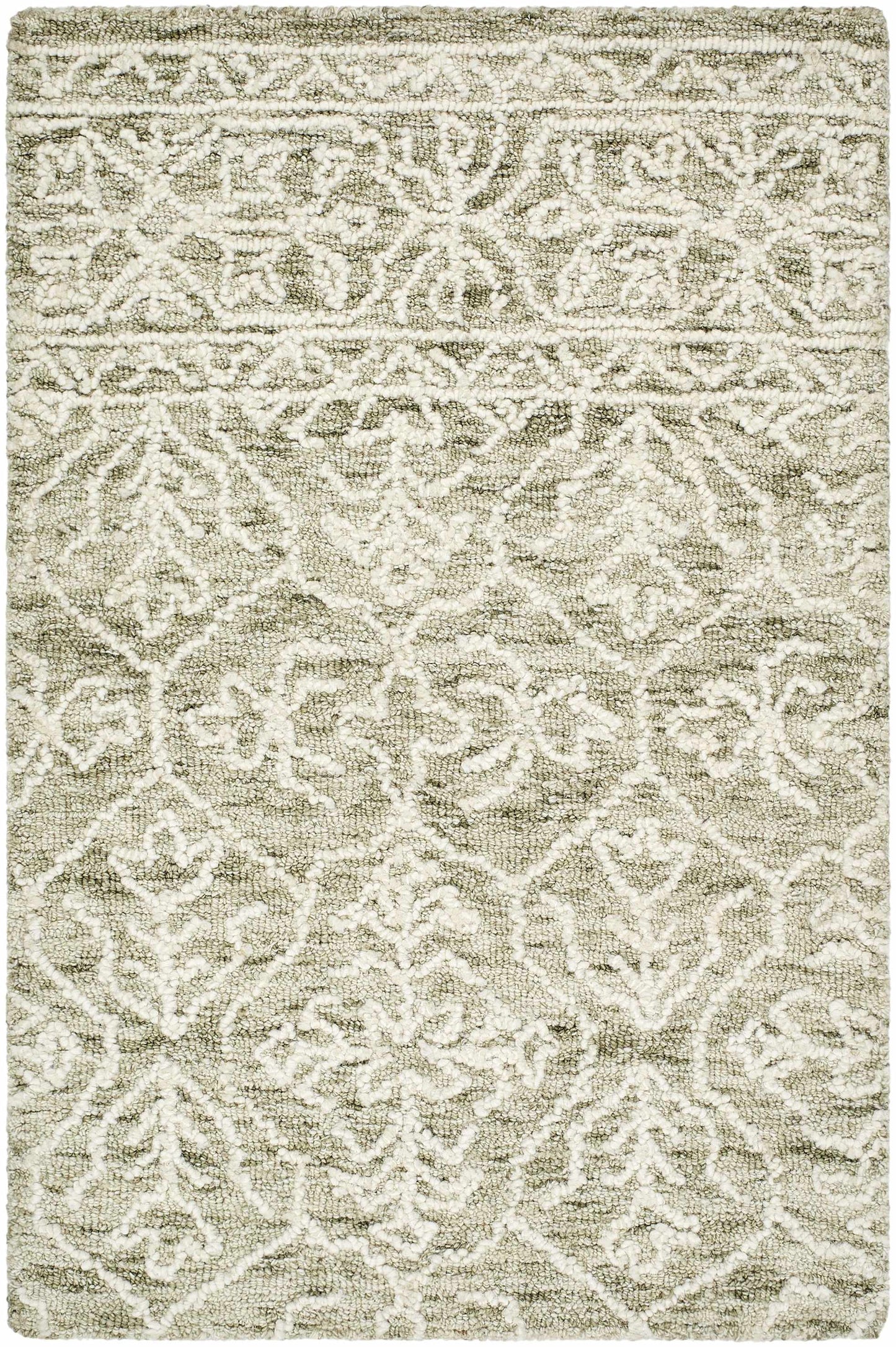 Yadid Green Wool Area Rug