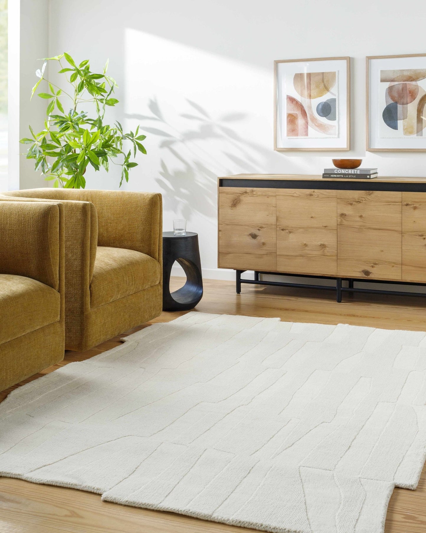 Yonah White Abstract Area Rug - Quahog Bay Bedding