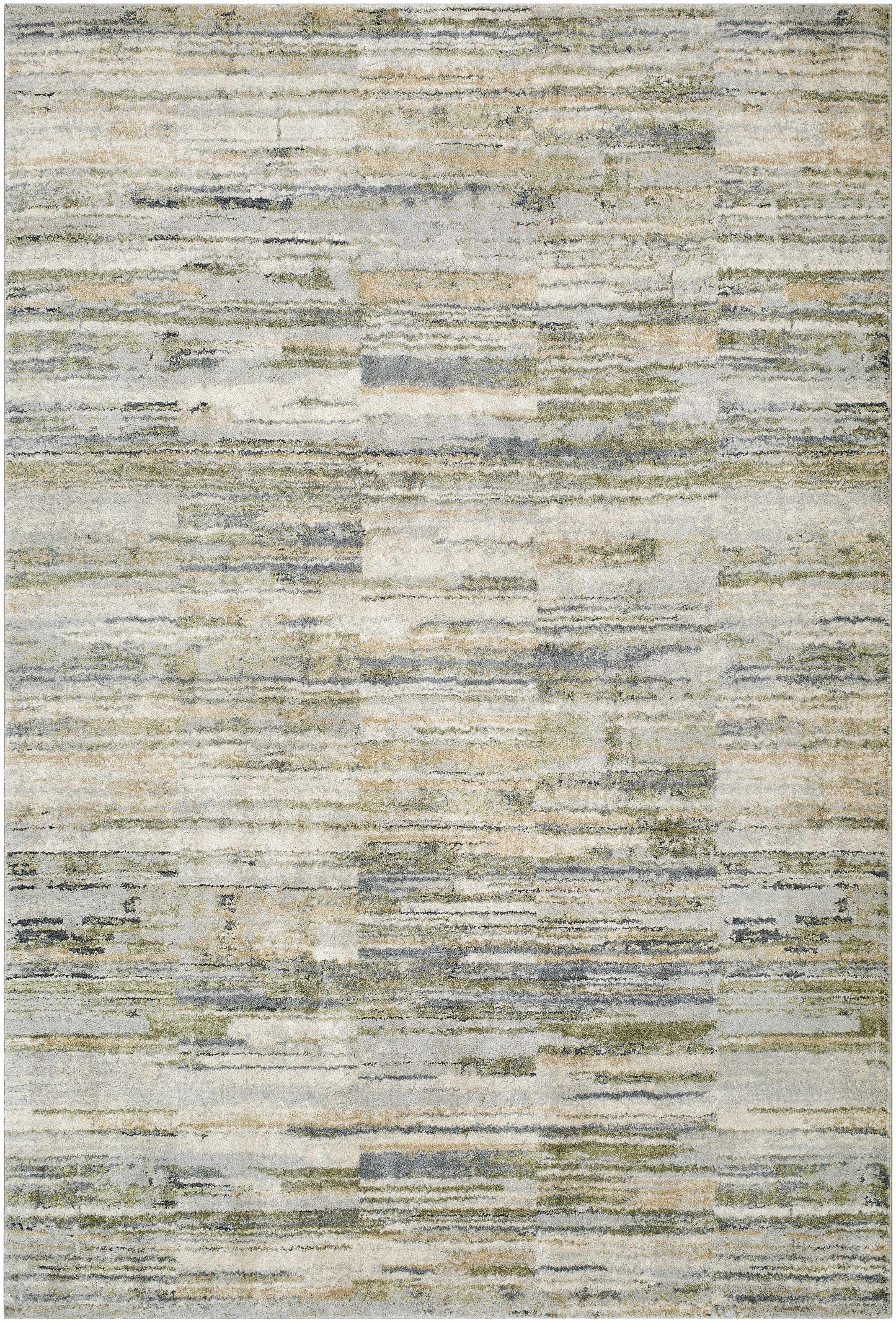 Yancy Thick Luxe Rug - Olive, Grey, Beige - Contemporary High Pile Rugs