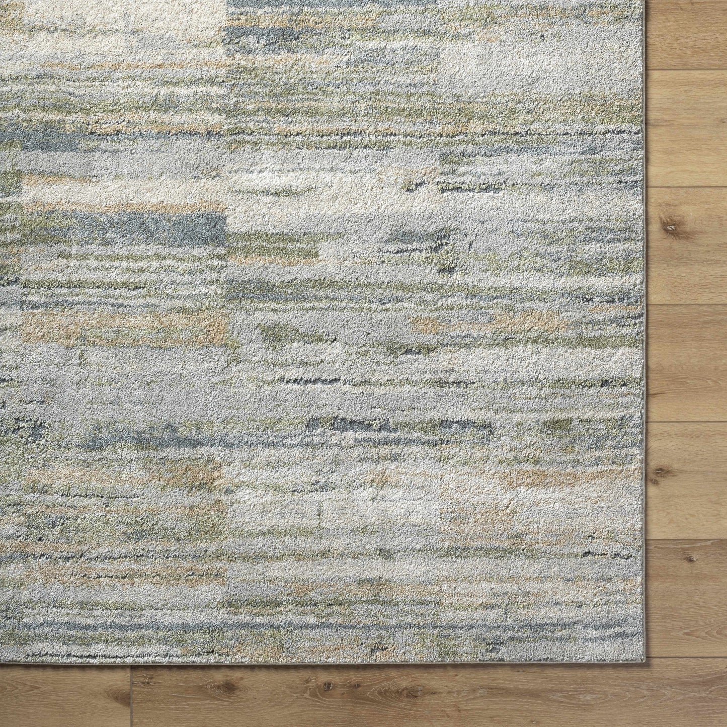 Yancy Thick Luxe Rug - Olive, Grey, Beige - Contemporary High Pile Rugs