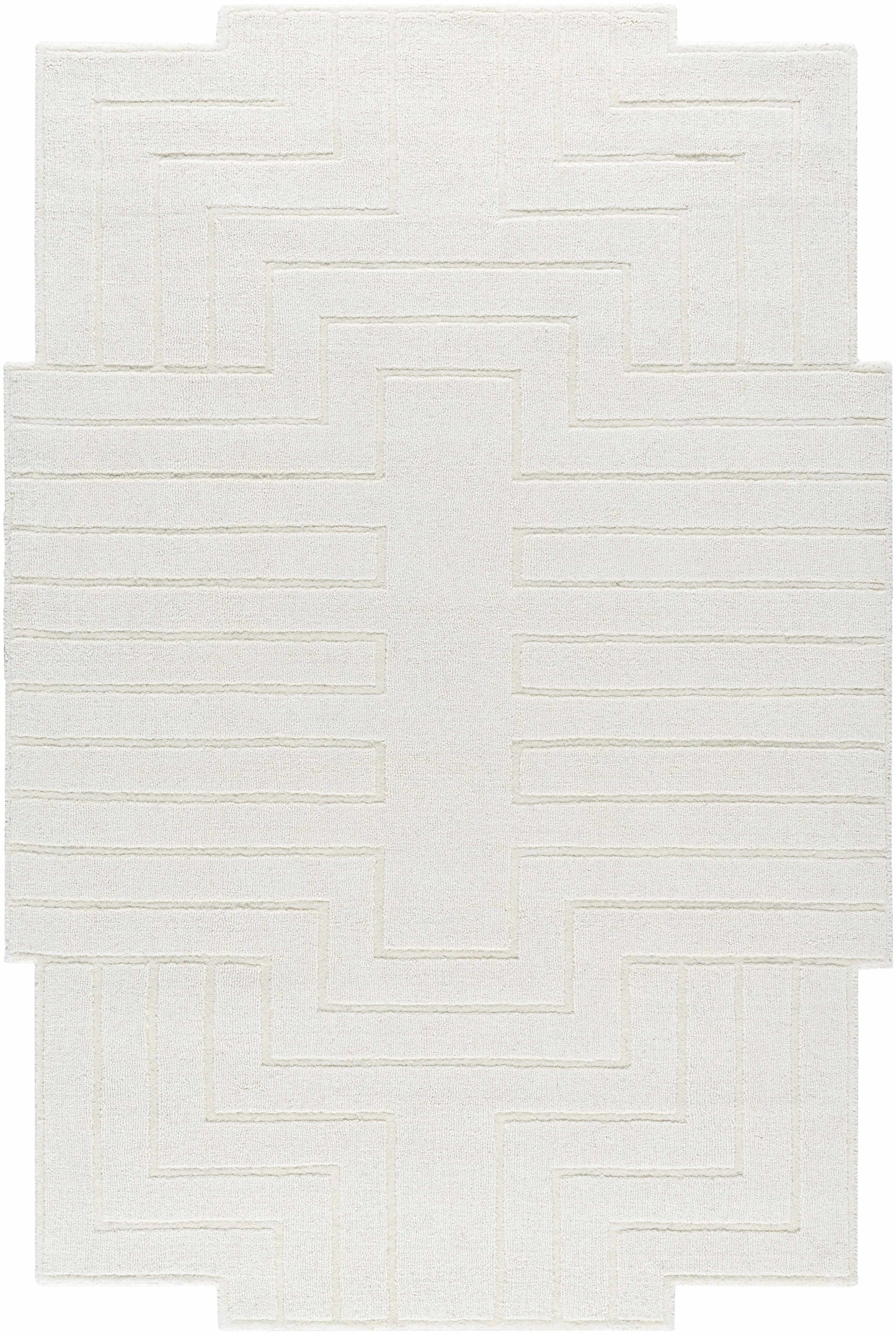 Yavor White Geometric Area Rug