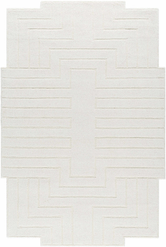 Yavor White Geometric Area Rug