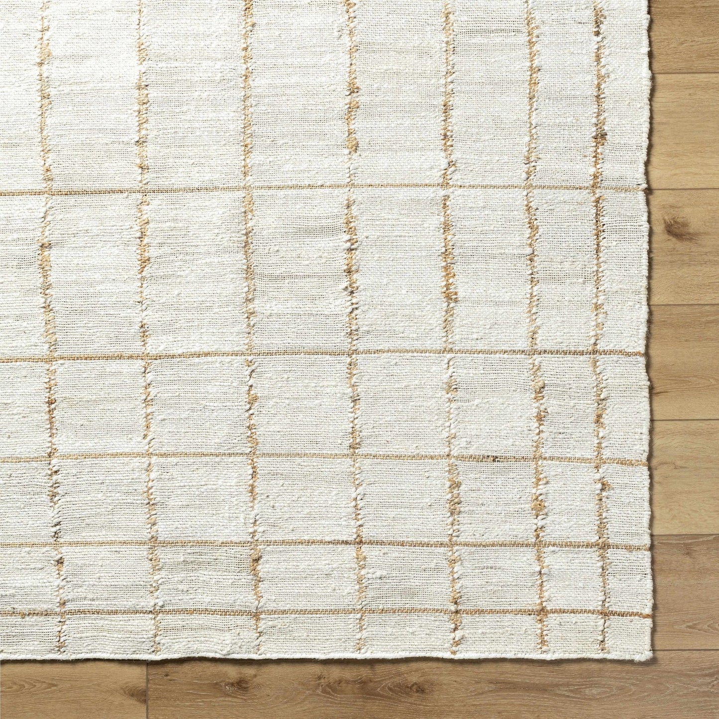 Zared Checkered Jute Area Rug - Quahog Bay Bedding