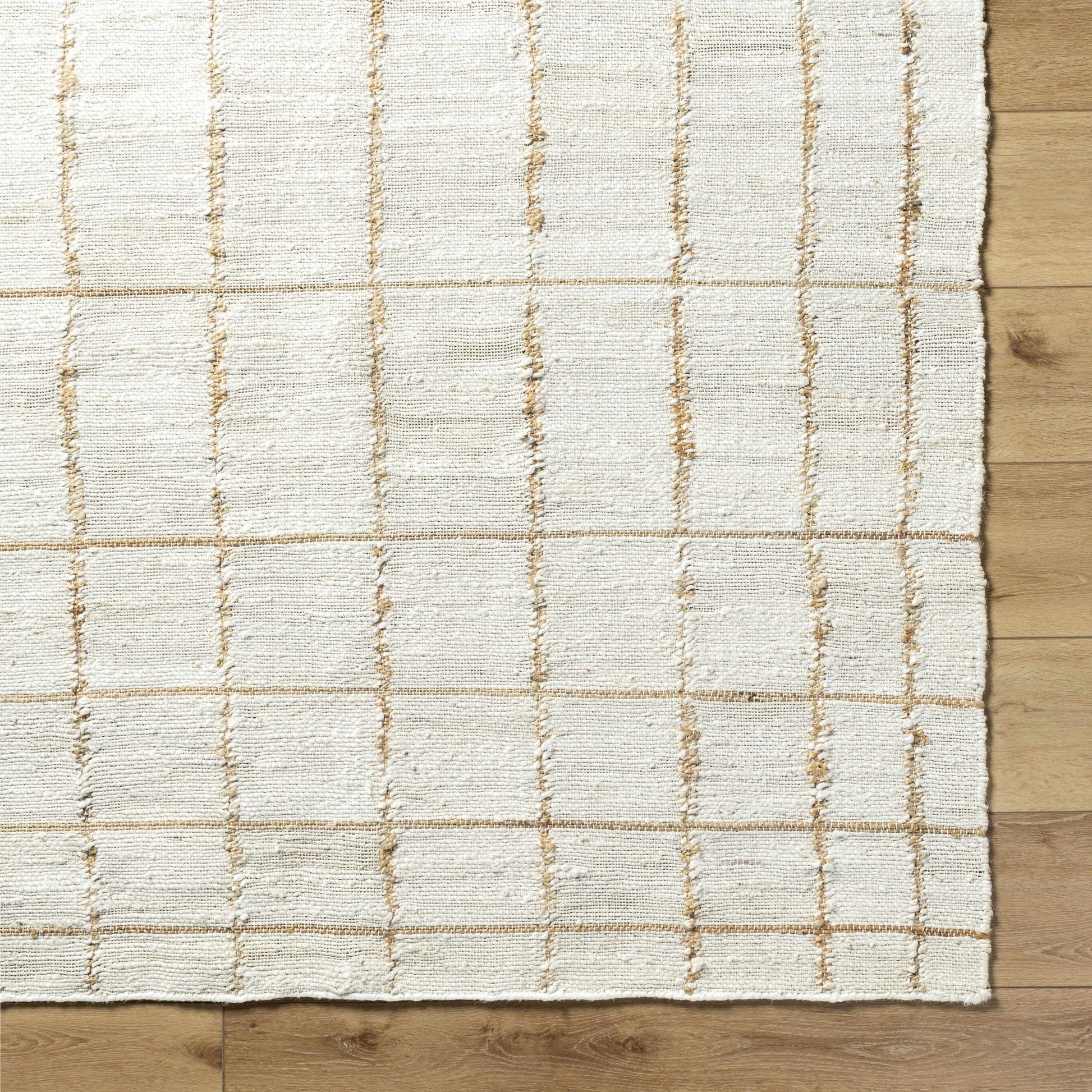 Zared Checkered Jute Area Rug - Quahog Bay Bedding