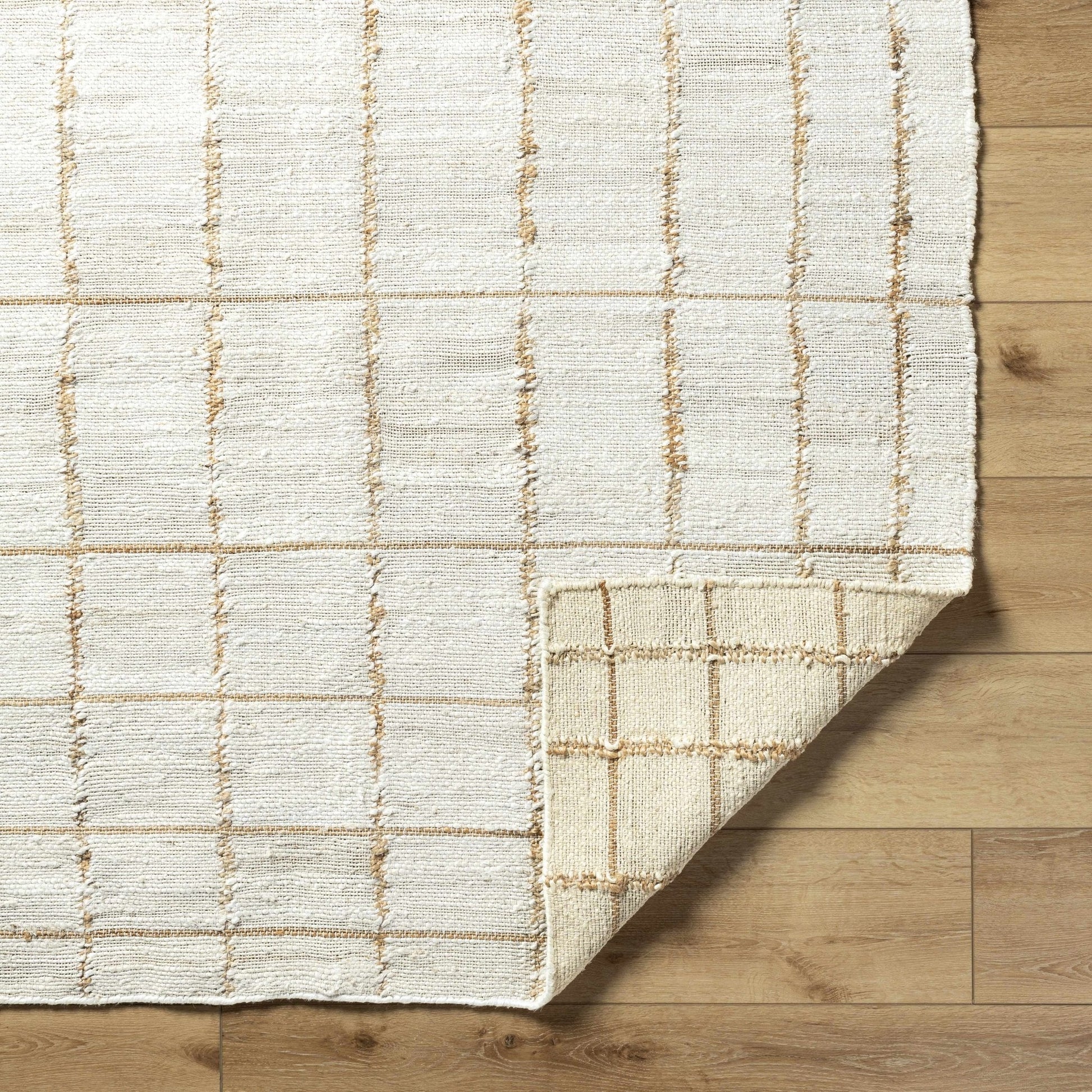 Zared Checkered Jute Area Rug - Quahog Bay Bedding