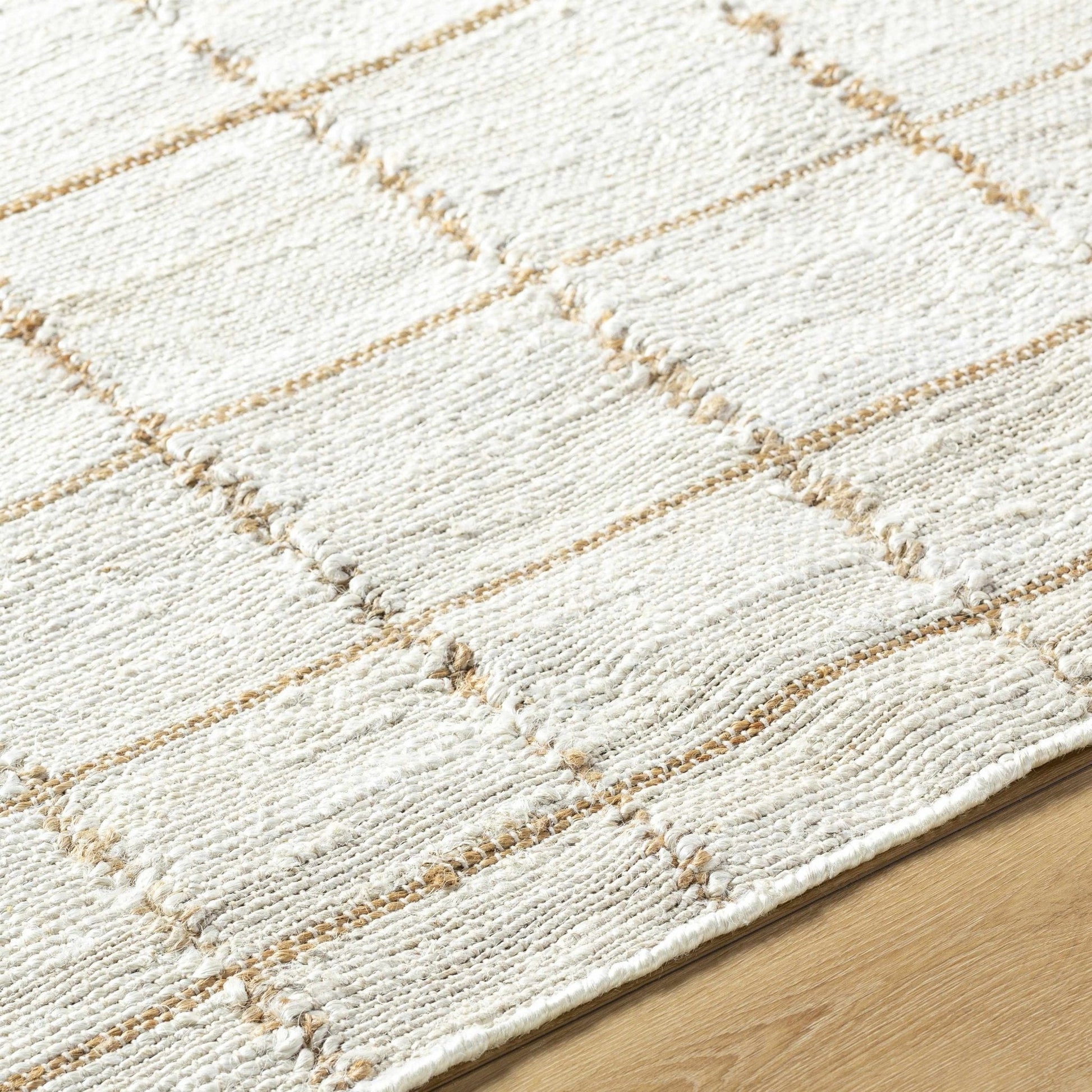 Zared Checkered Jute Area Rug - Quahog Bay Bedding